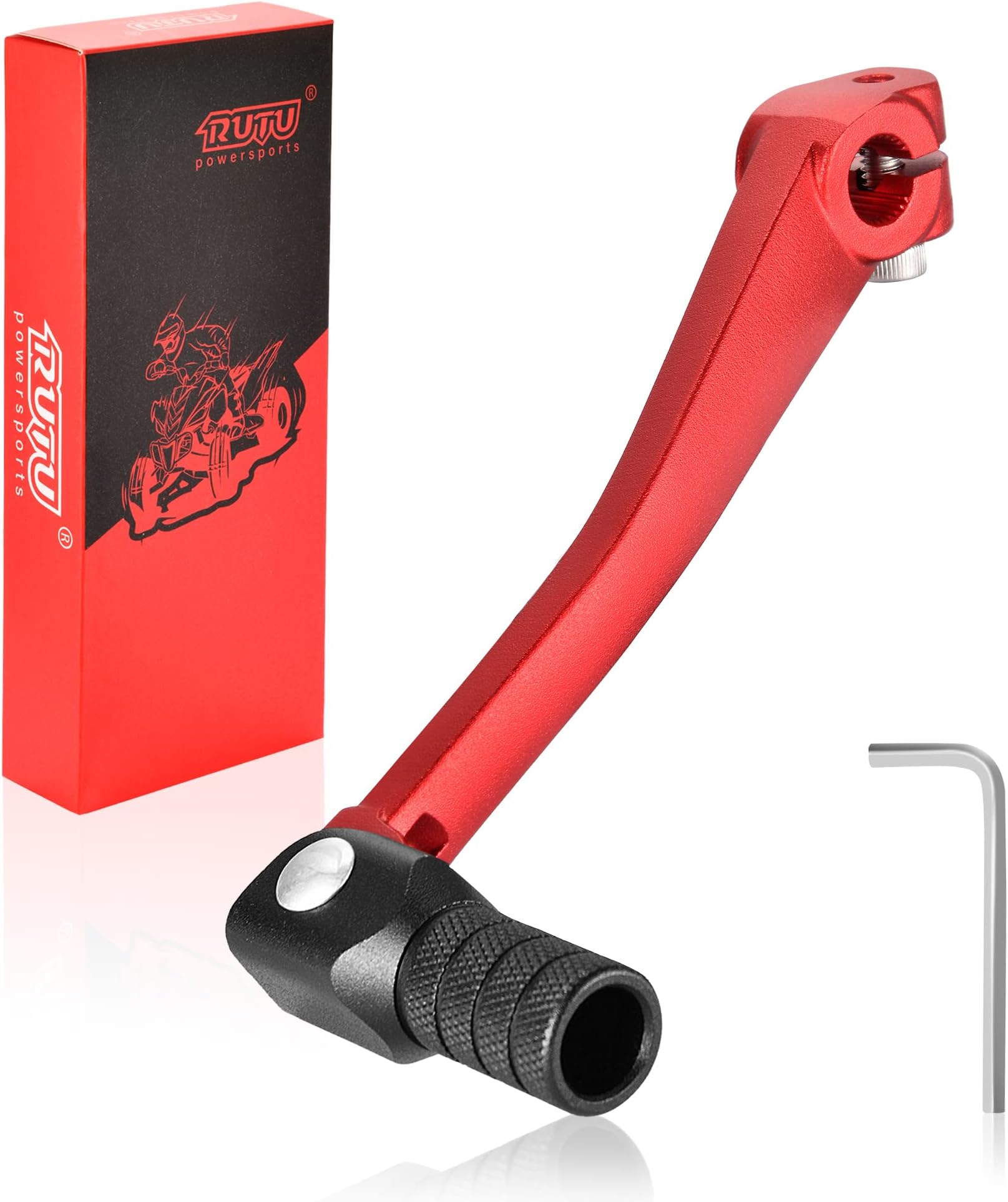 RUTU Folding Gear Shifter Shift Lever, Aluminum Dirt Bike Shift Lever, Compatible with XR50 CRF50 XR CRF 50cc 70cc 90cc 110cc 125c Motorcycle, Dirt Pit Bike Lifan - Black and Red