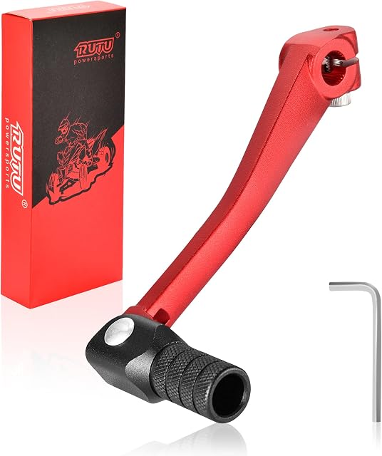 RUTU CNC Gear Shifter Alloy Folding Unbrakable 110CC 125CC Replacement for Dirt Pit Bike CRF50 XR50 Red-Black