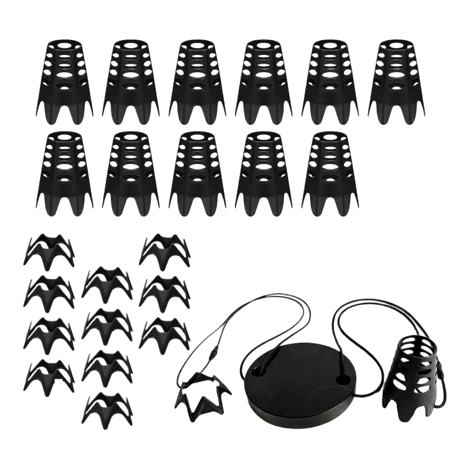 Set di tee simulatore da golf, nero, stabile, riutilizzabile, per allenamento, set di tee simulatore di golf, per bambini e adulti, per casa, cortile, erba, per uso esterno e interno