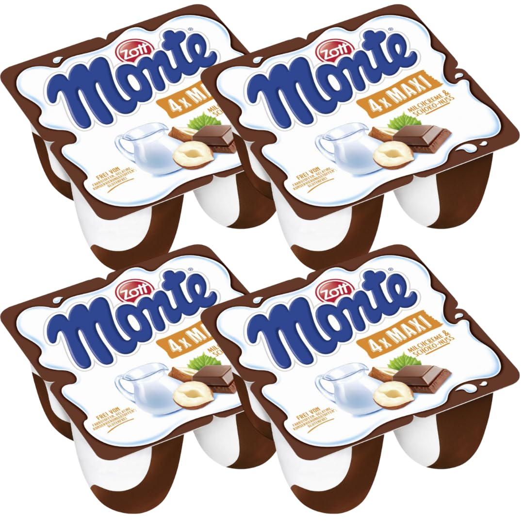 ZUOTT Milchdessert Maxi Milchcreme & Schoko-Nuss, 4 x 100 g, 4er Pack