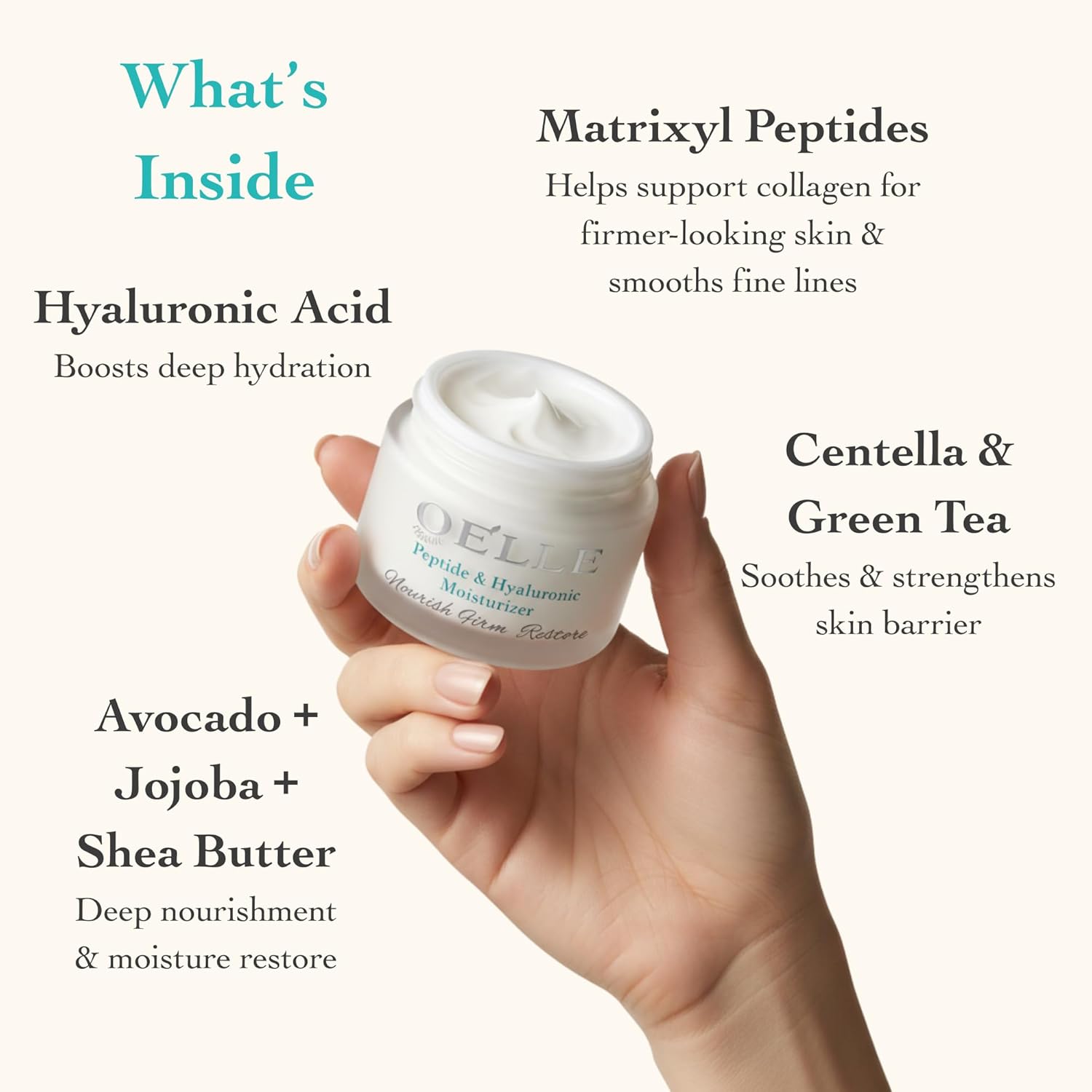 Moisturizer – Advanced Peptide & Hyaluronic Firming Face Cream with Botanical Extracts, Avocado & Jojoba Oil – Hydrating, Anti-Aging, Fragrance-Free for All Skin Types - Image 4