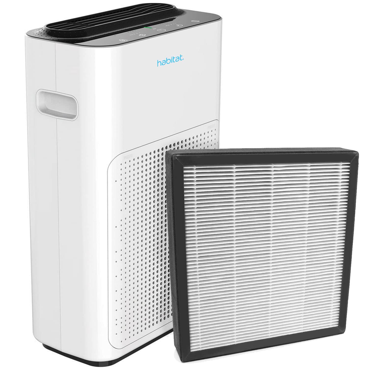 Habitat Filtro de repuesto para purificador de aire, HEPA 13, carbón activado, PET, iones de plata