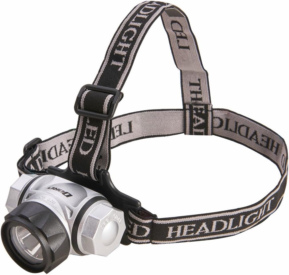 Dorcy 200-Lumen Weather Resistant Adjustable LED Headlight Flashlight with (2) Brightness Modes, Silver (41-2098)