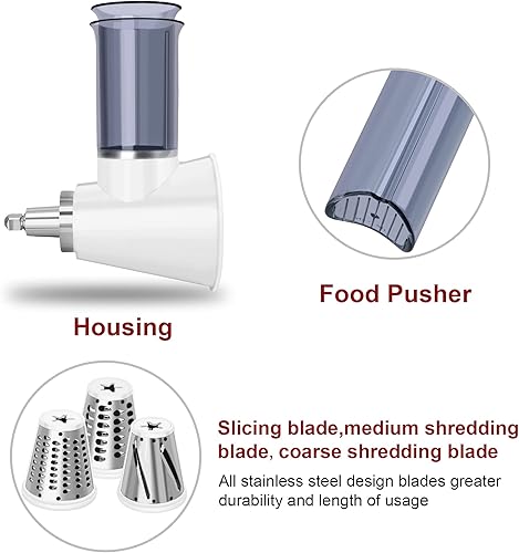 Miniatura 4 de Accesorio para rebanadoratrituradora para batidoras de pie KitchenAid, accesorio para rallador de queso, accesorio para rebanador de verduras para
