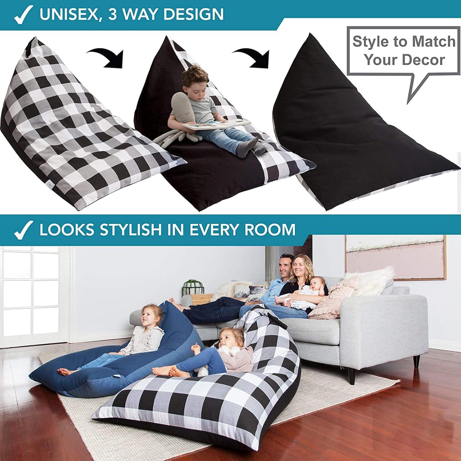 Sitzsack Kuscheltier-Organizer 127 Cm - Spielzeugaufbewahrung Mit Sitzfunktion