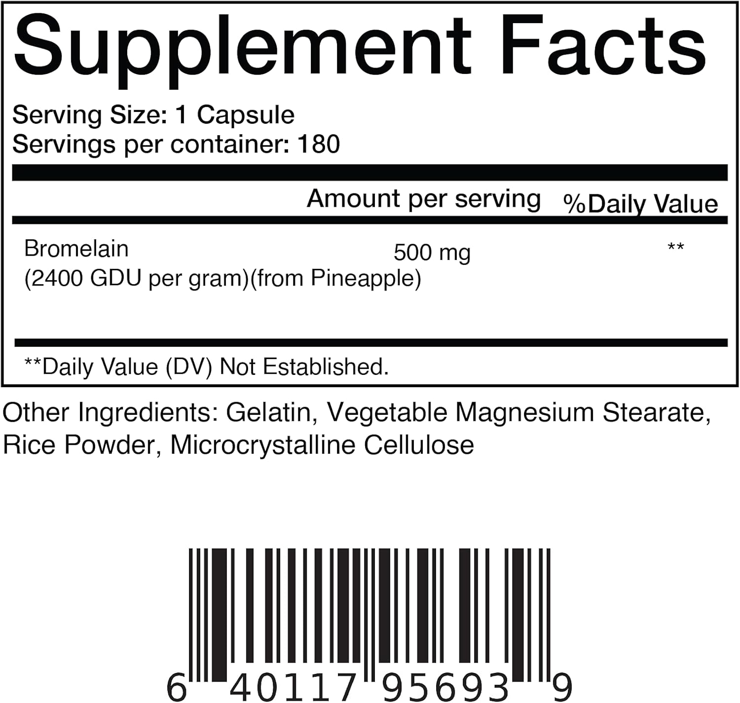 Balance Breens Bromelain 500mg 2400 GDU/G Pineapple Extract Supplement - 180 Non-GMO Capsules - Supports Gut Health, Digestive Support & Comfort : Health & Household