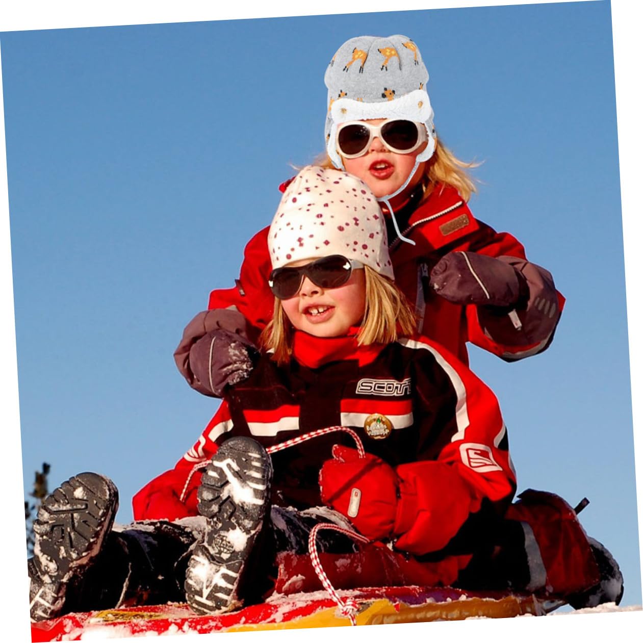 CALLARON Bonnet de Ski Bonnet Hiver Casquette Chaude Bonnet Bebe Bonnet Enfants Bonnet tête de Mort en Tricot Enfant Hiver Chapeau Bonnet Coton Enfant Casquette de Ski d'hiver Grey