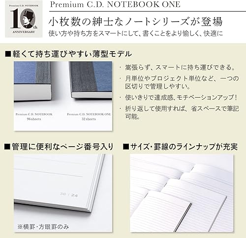 Miniatura 3 de (Nippon Note) Apica CDSSA5Y Premium CD Notebook, ONE A5, Horizontal Rule, Azul