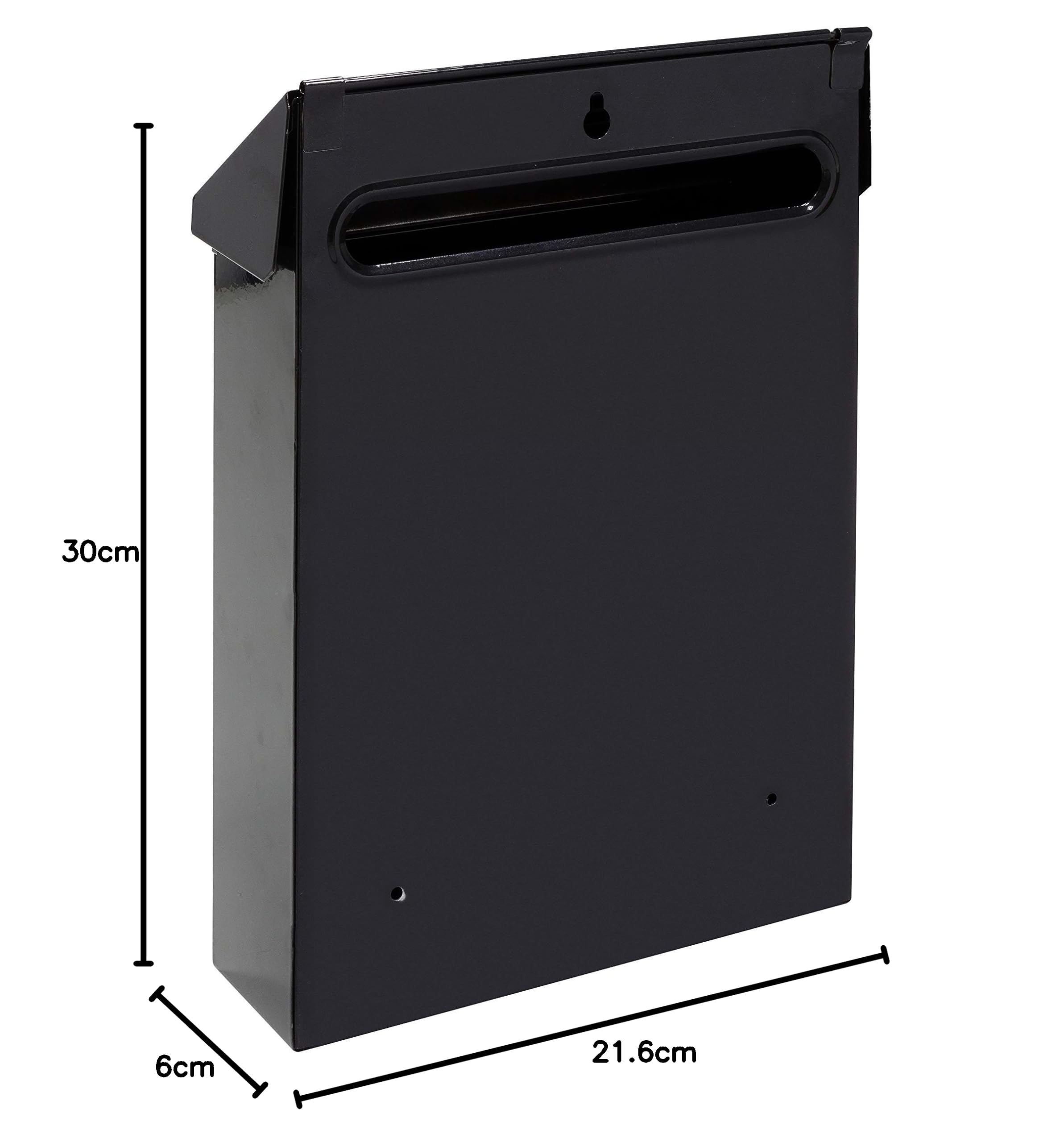 ARREGUI Smart Graphic E5724-STR Boîte aux Lettres en Acier avec Sérigraphie Décorative « Lines », Taille S (Courrier Format A5), avec Fente Arrière, Facile à Installer, Noir