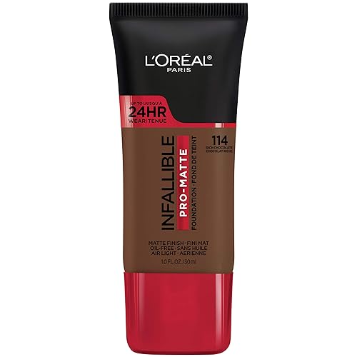 Miniatura 9 de L'Oreal Paris Cosmetics Makeup Infallible Pro-Matte Liquid Longwear Foundation, Brown Suede, 1 onza líquida