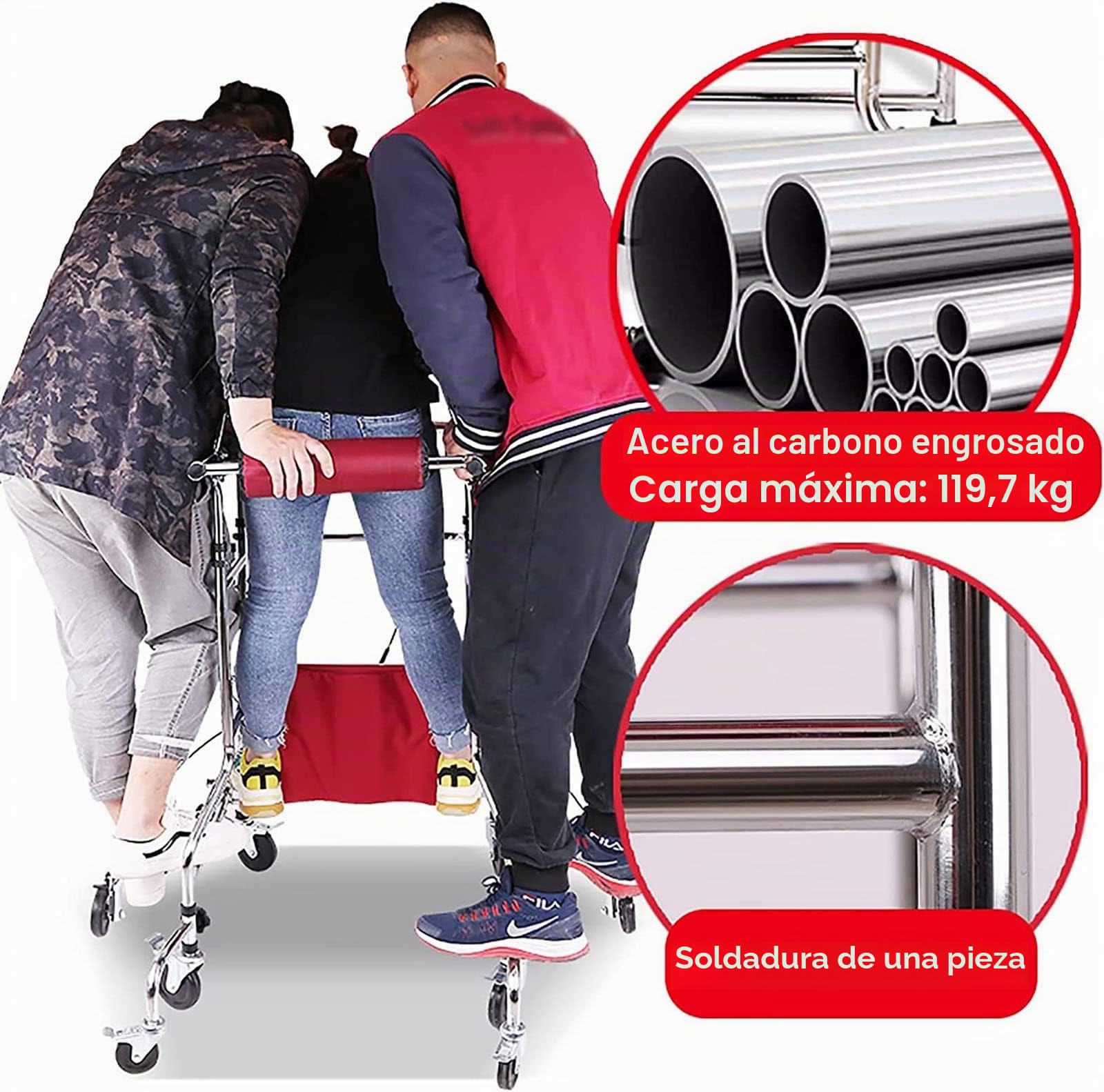 Andador vertical con asiento, ajuste de altura y andador de 8 ruedas para personas mayores, rehabilitación de hemiplejia, ayuda portátil para caminar para adultos