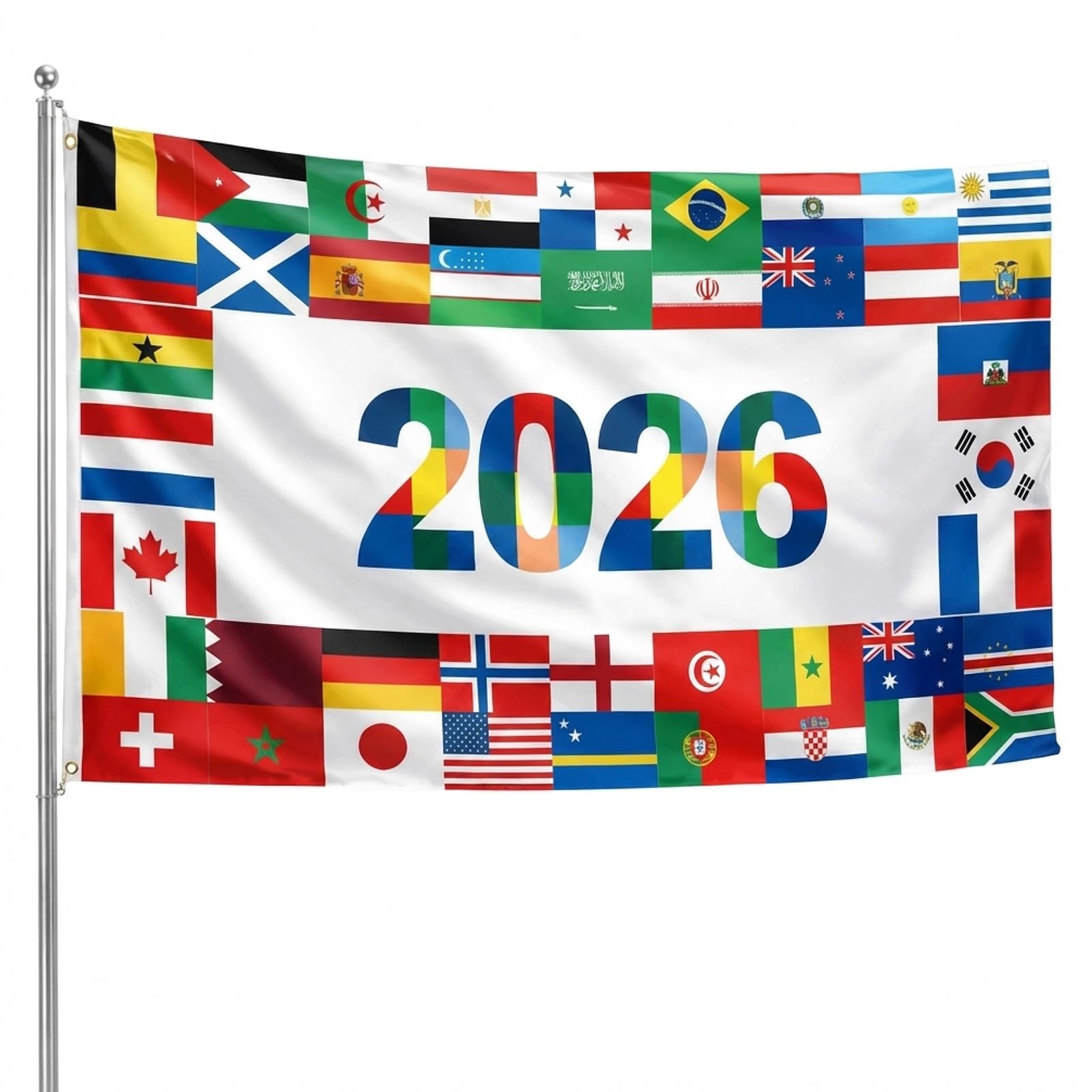 World Cup Flags, World Cup 2026 Merchandise, Wo-rld Cups Football 2026 Flag, Football Party Decorations, 90x150 cm Football Supporters Banner Soccer Merchandise Accessories