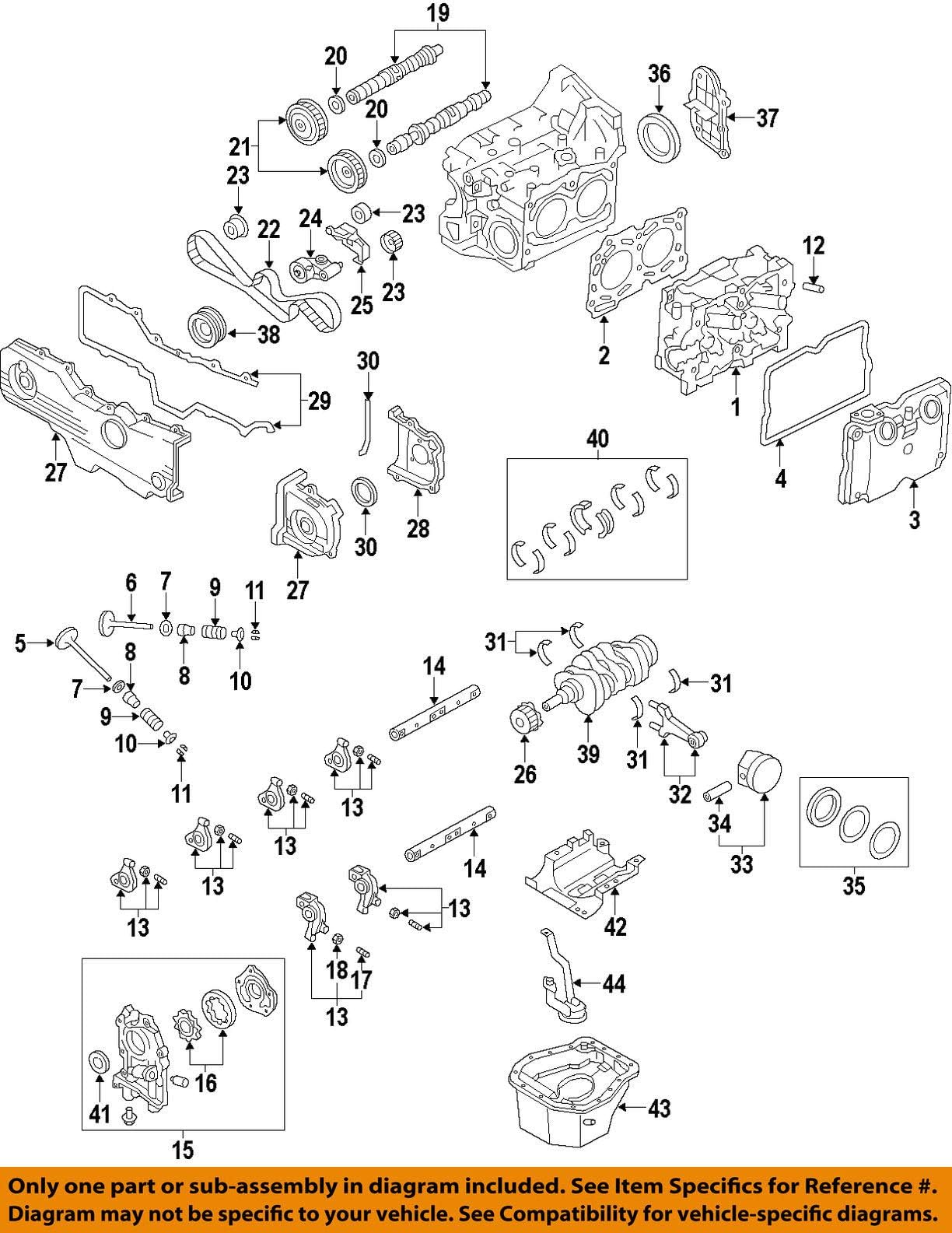 Subaru 2013-2019 Legacy Outback 2.5L Left Valve Rocker Cover Gasket 13272AA24A Genuine OEM