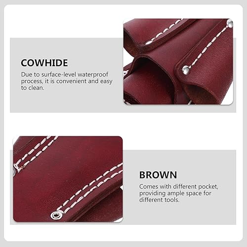 Miniatura 9 de Bolsa de almacenamiento de herramientas Bolsa de herramientas de reparación Bolsa de almacenamiento de piel de vaca Bolsa de cintura Bolsa de
