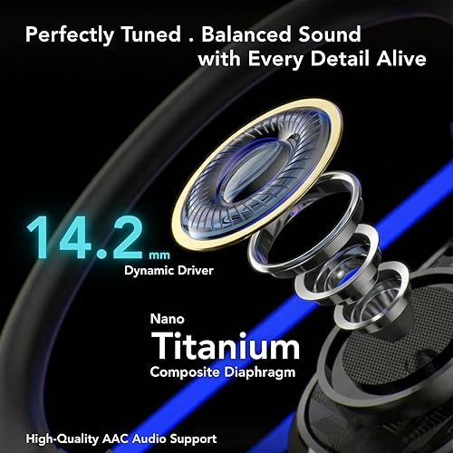 Miniatura 6 de Joy Auriculares inalámbricos de gancho auricular de oído abierto (para la oreja) – Sonido HD, Llamadas Claras ENC, Bluetooth 5.4, EQ de Aplicación