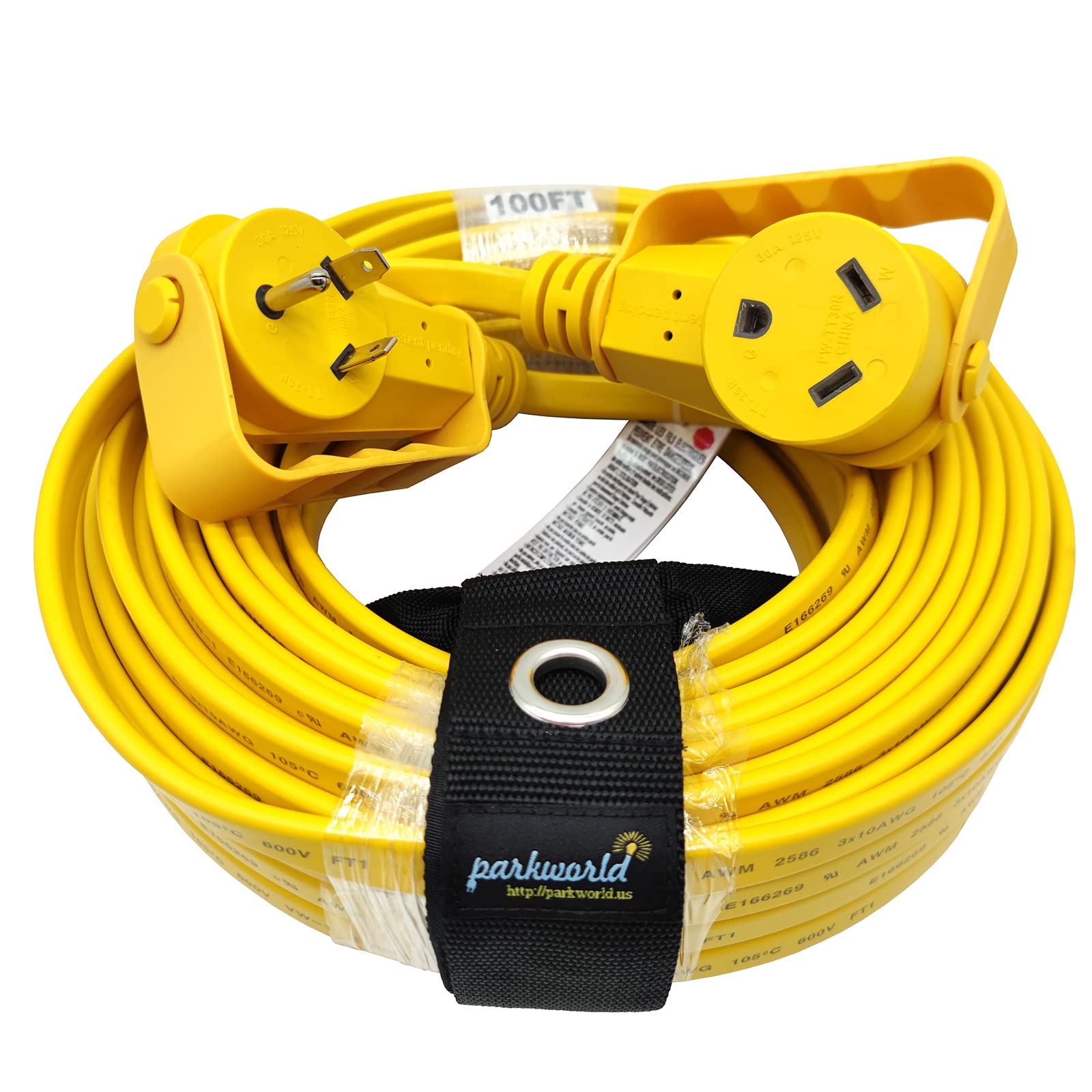 Parkworld RV 30A Extension Cord NEMA TT-30 with Handle, Camper