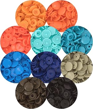I Like Big Buttons! KAM Snaps Size 20 Starter Pack 250 Sets Plastic No-Sew Vibrant Boy