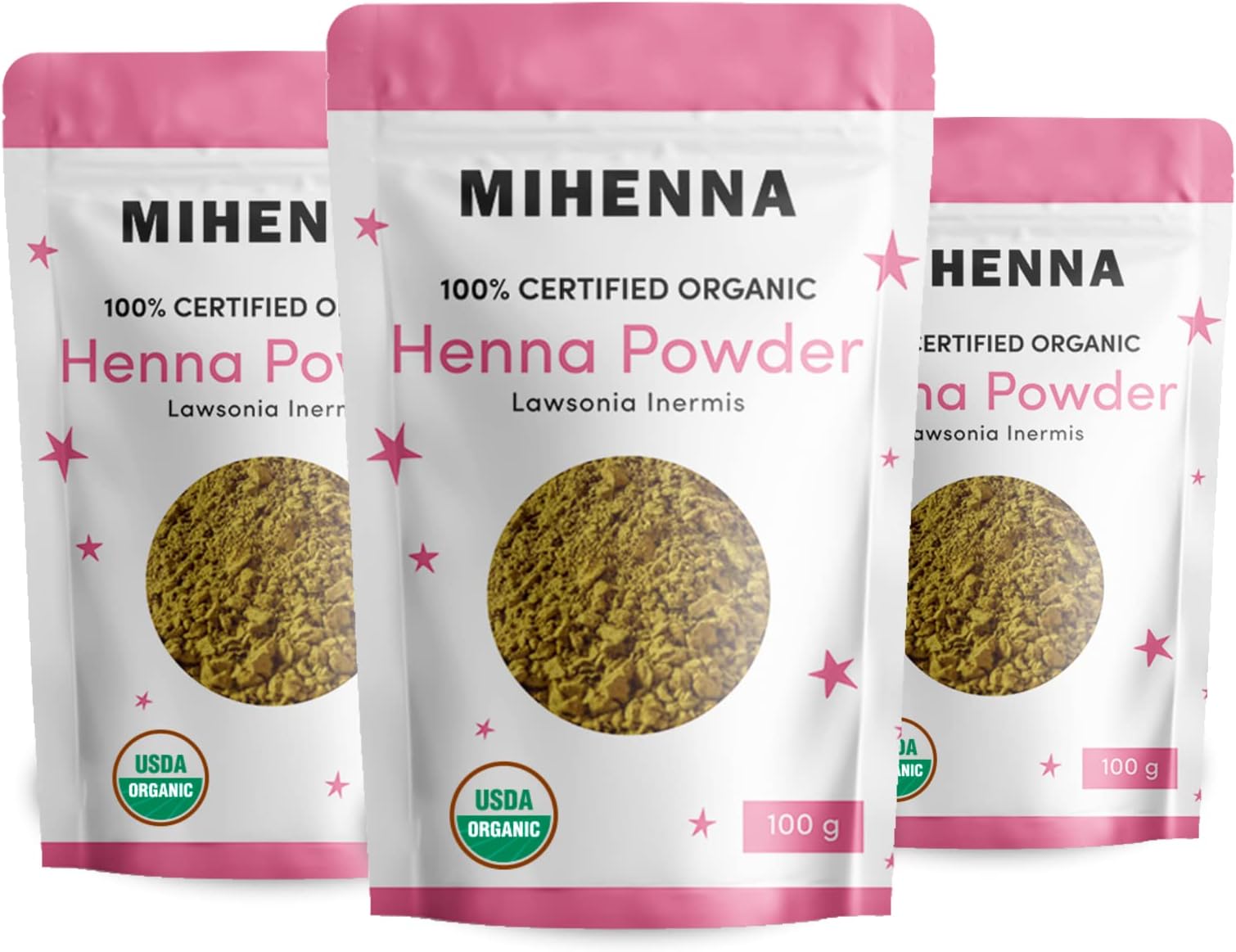 Mihenna Henna Powder for Hair | Organic USDA Certified | Pure |Long-Lasting | 300 grams