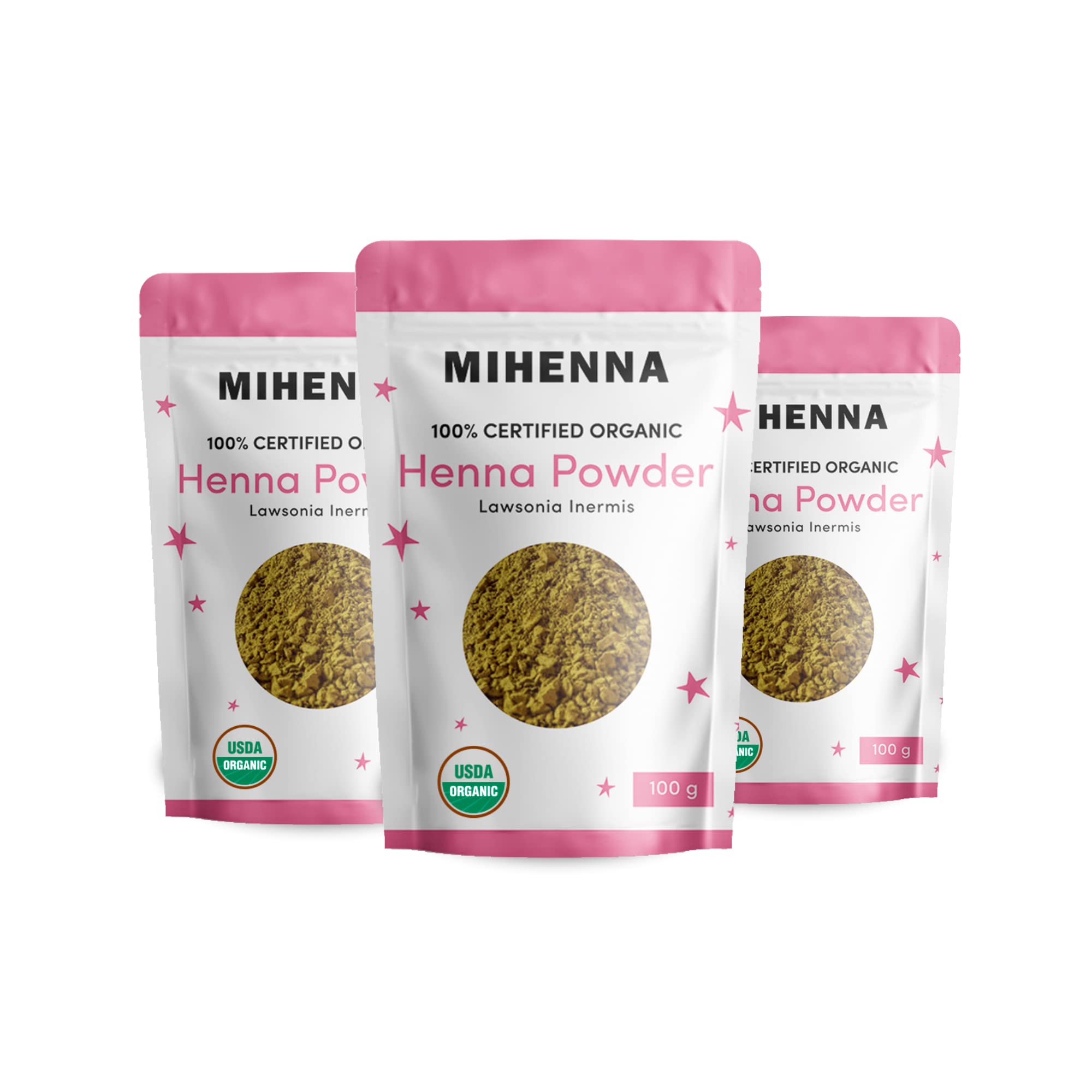 Mihenna Henna Powder for Hair | Organic USDA Certified | Pure |Long-Lasting | 300 grams