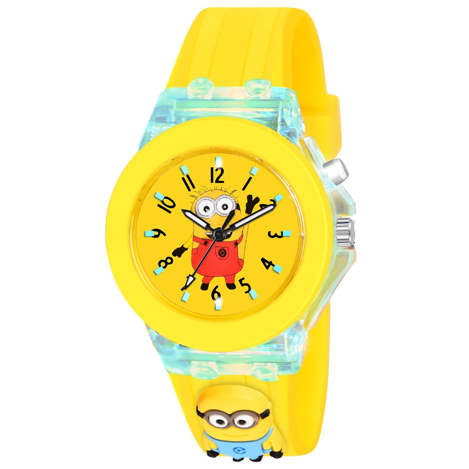 Shocknshop LED Luminous Child Kids Children Cute Cartoon Multi Color Lights Watch for Girls Boys -W327