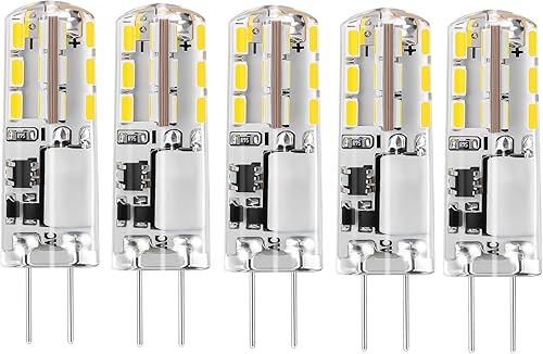 I-SHUNFA Bombilla LED G4 T3 JC con base bi-pines, 12 V CACC, 1.24 W, 93 LM, 6000 K blanco frío, sin parpadeo, ahorro de energía, vida útil de 30,000
