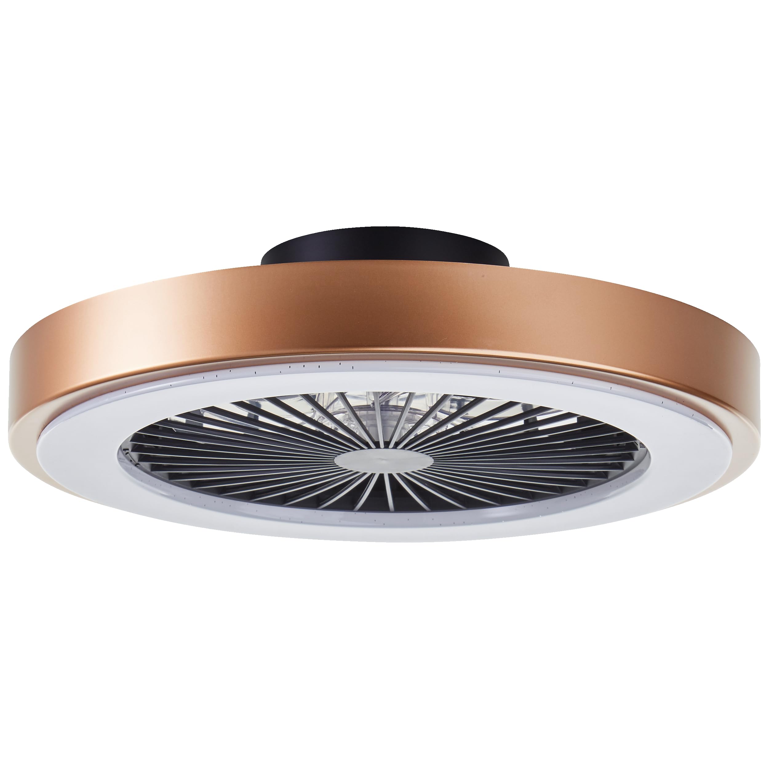 Lightbox moderne LED plafondlamp met ventilator & afstandsbediening - 14 cm hoog, 49 cm - zwarte plafondlamp & RGB & CCT (3000-6500 K) & nachtlampje - dimbaar - 40 W, 4700