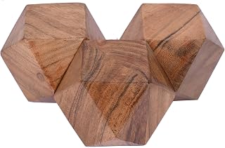 NIRMAN Acacia Wood Decorative Wood Ball for Centerpiece or Individual Use Ideal for Use in Living, Dining Room, Coffee Table Centerpiece Home Décor (3" x 3" x 3"), (Set of 3)