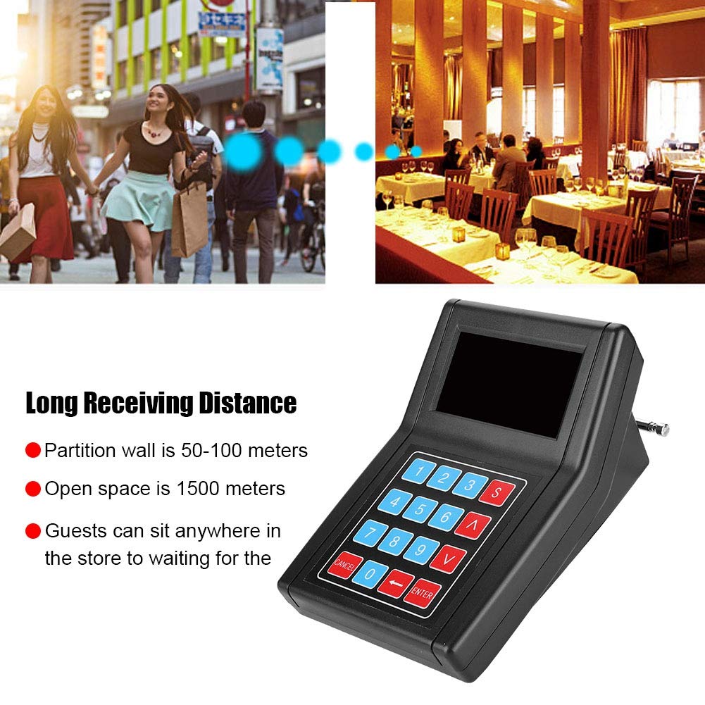 SU-669-S Buscapersonas para Restaurante,1 Transmisor de Teclado +20 Receptor, de Llamadas Inalámbricas Rechargeble,Receptores de Buscapersonas para Cafeteria
