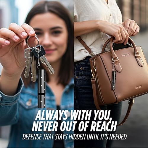 Vista 5 de Electra Lipstick Mini Stun Gun for Women Self Defense, Discreet and Powerful Stun Gun Keychain with Flashlight, Maximum Voltage, Recharcheable Negro