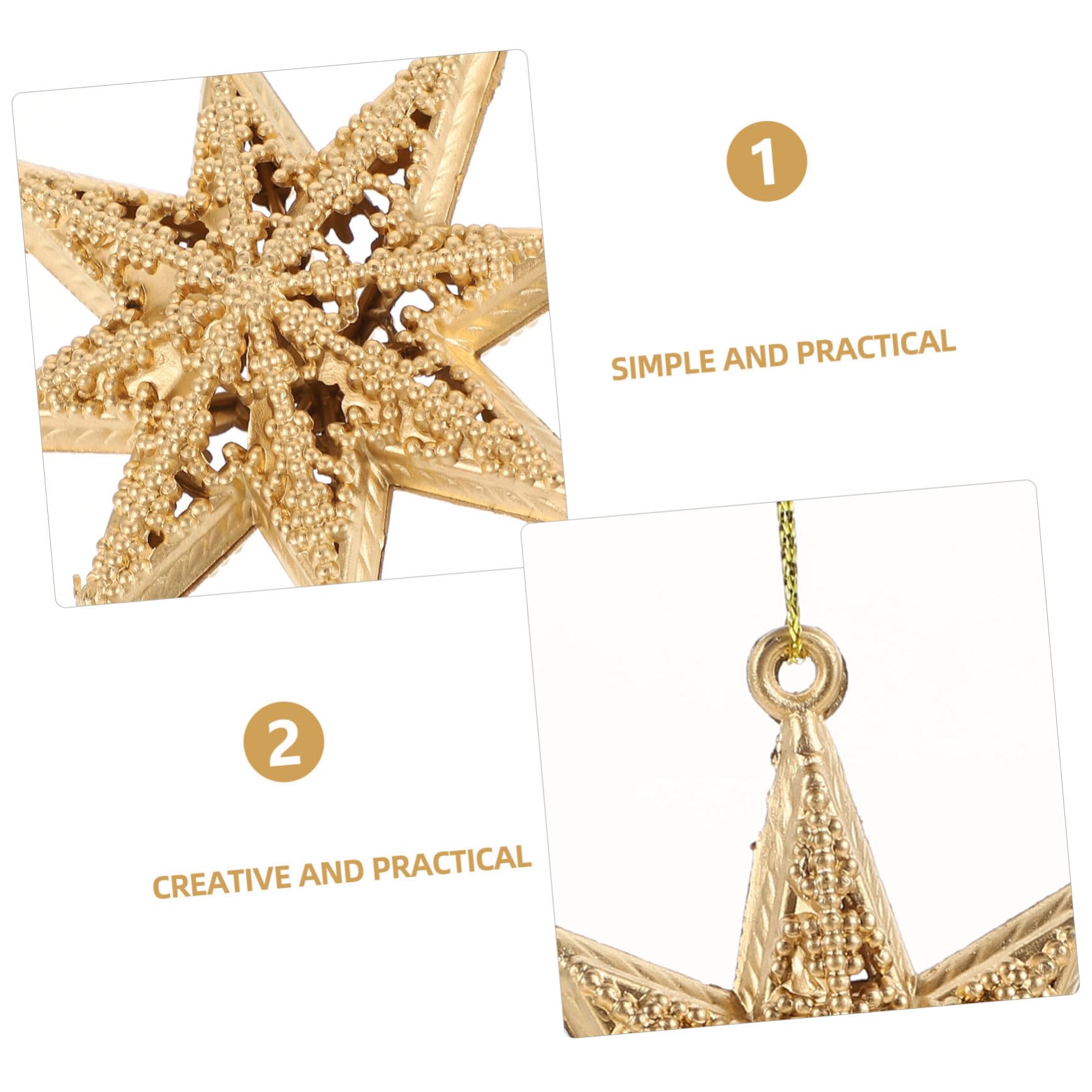 PRETYZOOM 5 Sätze Goldener Sternanhänger Sternverzierungen Stern-anhänger Christbaumanhänger Gold Christmas Tree Ornaments Weihnachtsdeko Weihnachtsstern Aus Kunststoff Plastik 6 Stück * 5