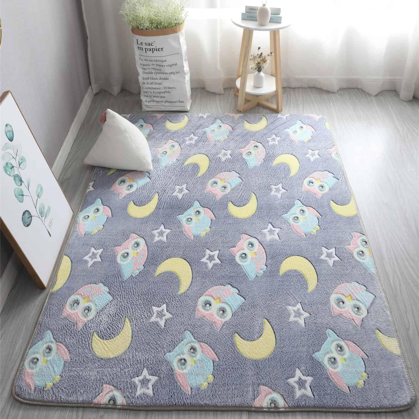 Tapis lumineux pour éviter le noir tapis éponge peluche doux 100 x 160 cm