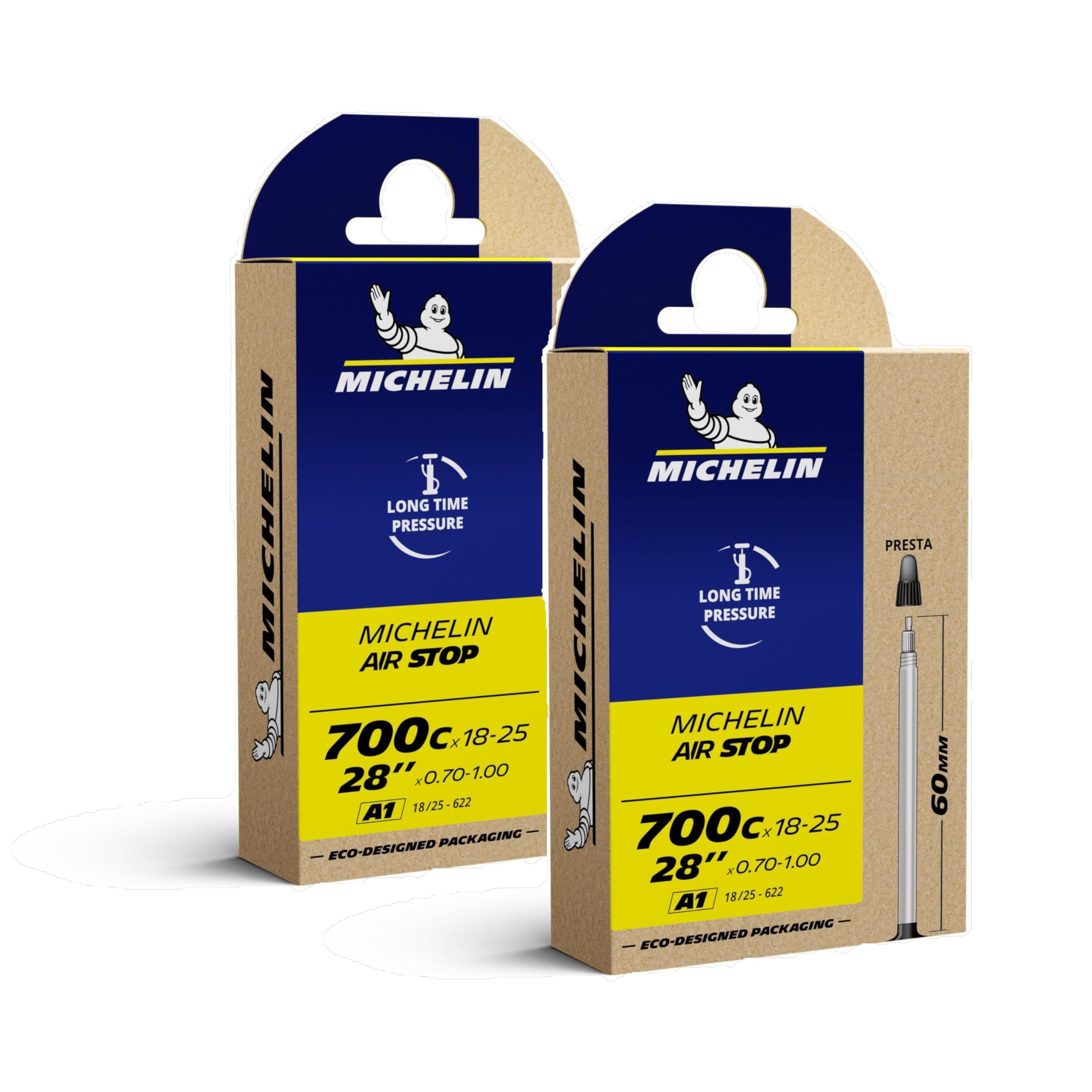 MICHELIN Chambres à Air AIRSTOP Lot de 2 Résistance Crevaisons Vélos City Route VTT