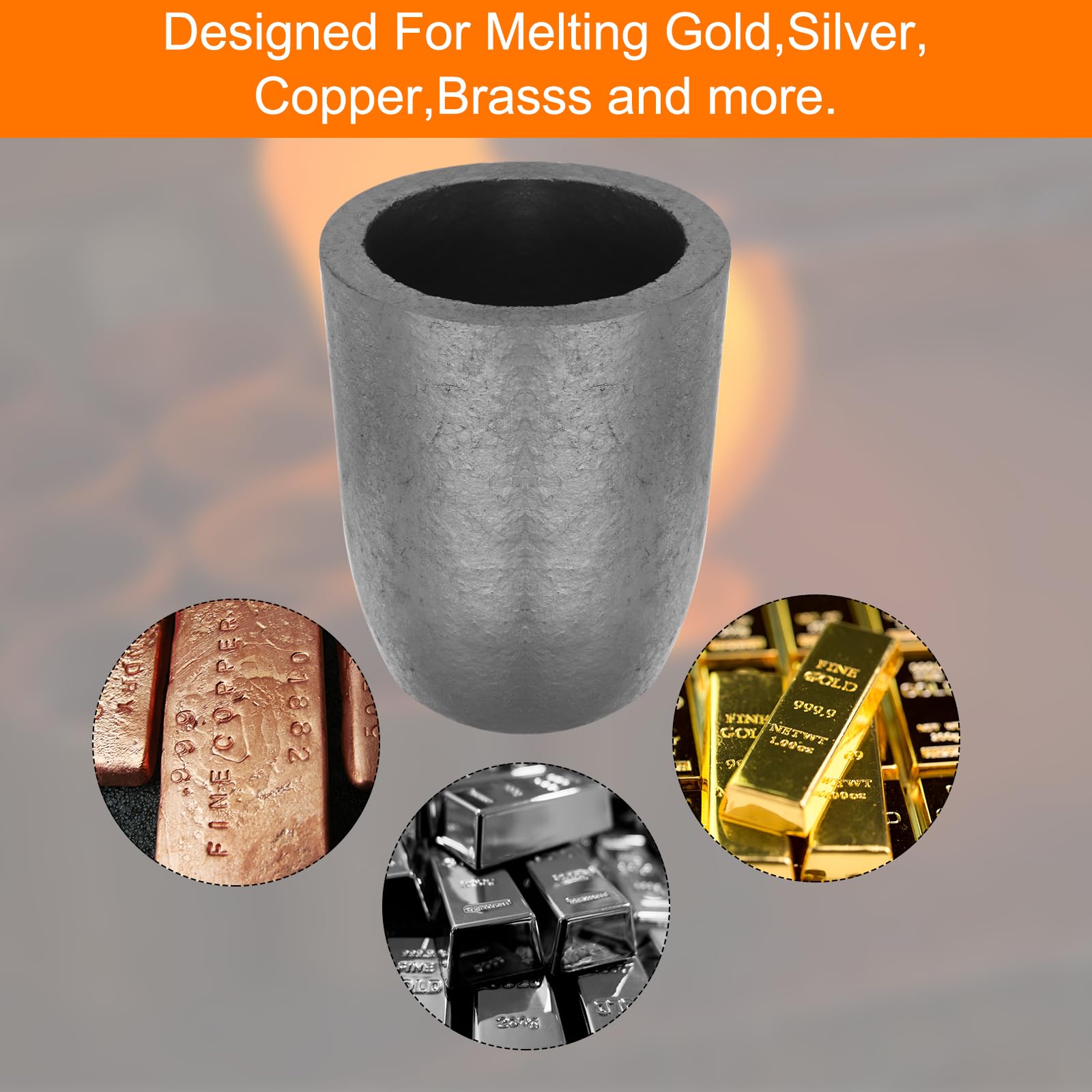 QUARKZMAN Crucible de Grafito de Silicio, 12.3kg Crisol de Fundición de Cobre para Fundir Oro, Plata, Cobre, Molde de Fundición de Horno de Joyería, 120mm ID x 184mm Altura