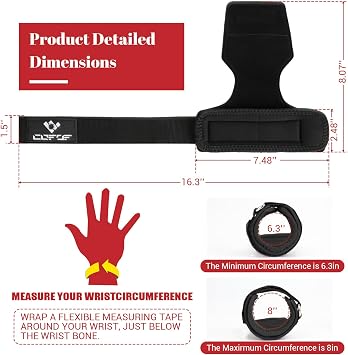 COFOF Weight Lifting Wrist Strap, Double Layer Leather Wrist Strap for Deadlift and Powerlifting, Adjustable Neoprene Padded Gym Workout Lifting Hooks (Pair)