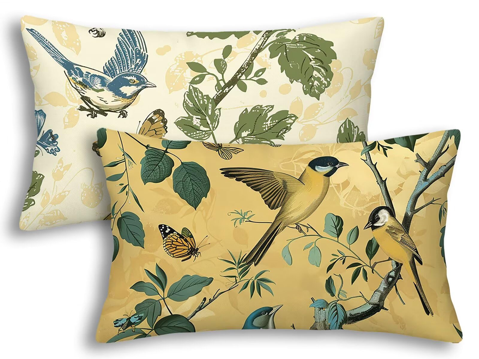 Taie oreiller papillon en lin imperméable pour canapé de jardin et salon extérieur de patio