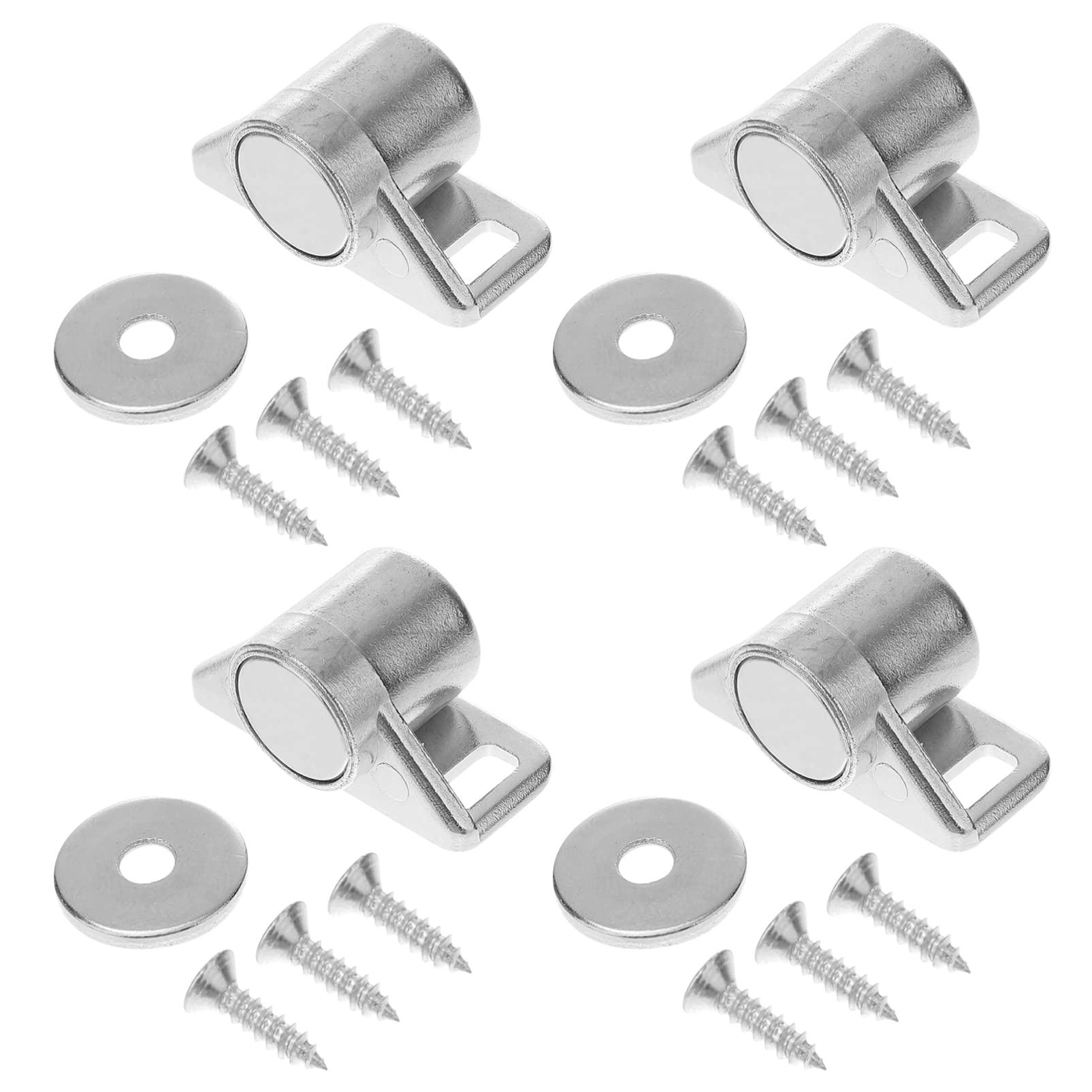 Nvsfzgiyg Nero 4Pcs Magnetic Cabinet Door Catches Metal Catch Pratical Closet Wirh Screws For Wardrobe Cupboard Latch(Nero)