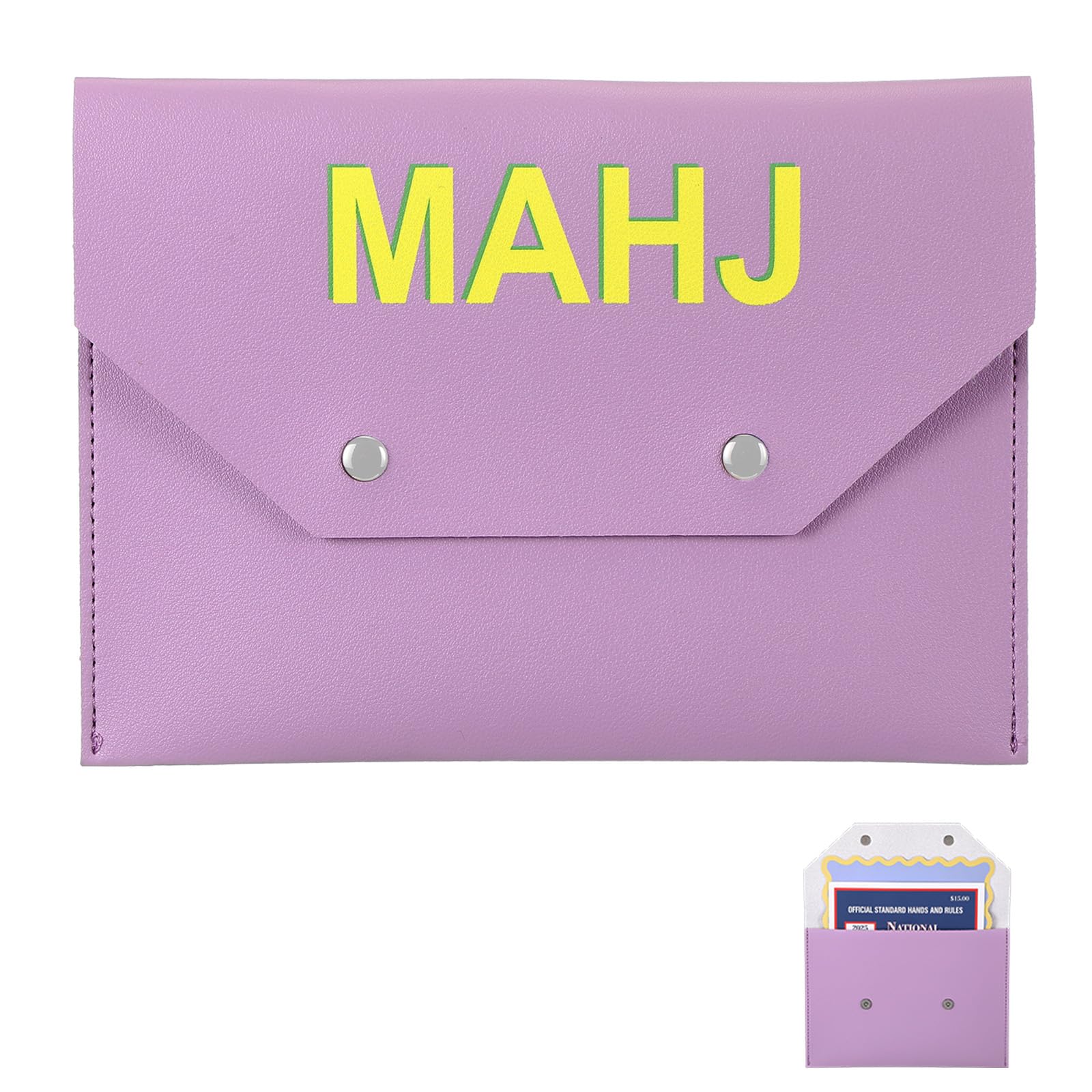 SilTriangle Leather Mahjong Card Holder Gift, Purple, 8x6 Inch, Solid Color — image 1