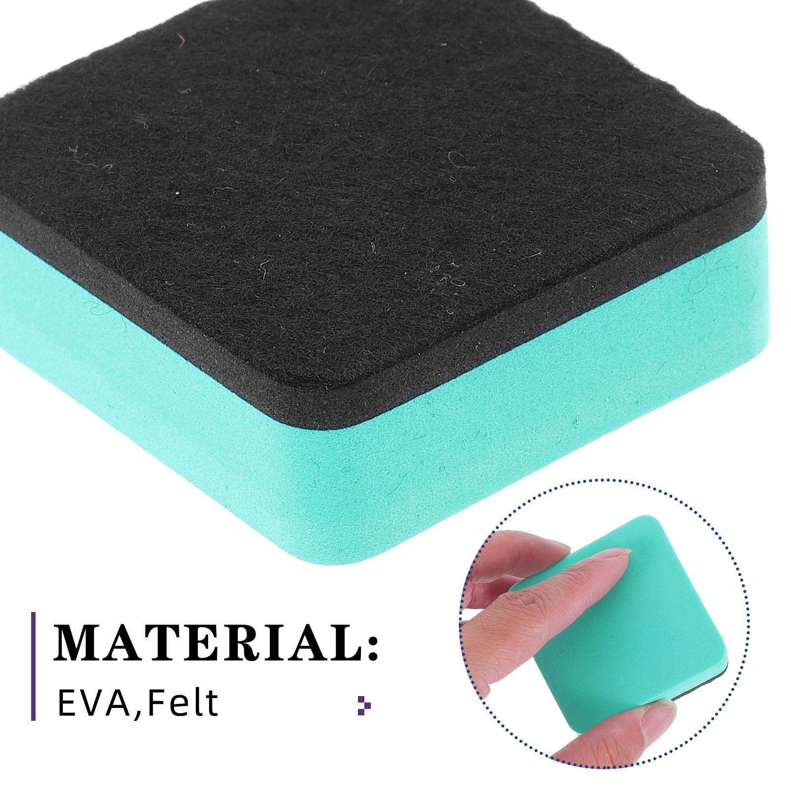 NUOBESTY 60pezzi Gomme Magnetiche per Lavagna Bianca Secco Morbide Gomme in Feltro Eva Quadrate per Cancellare Facilmente Segni di Pennarello per Ufficio Scuola e Aula