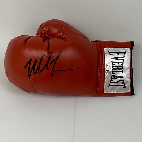 AutografiadoFirmado Mike Tyson Red Everlast Guante de Boxeo Atleta Holograma COA
