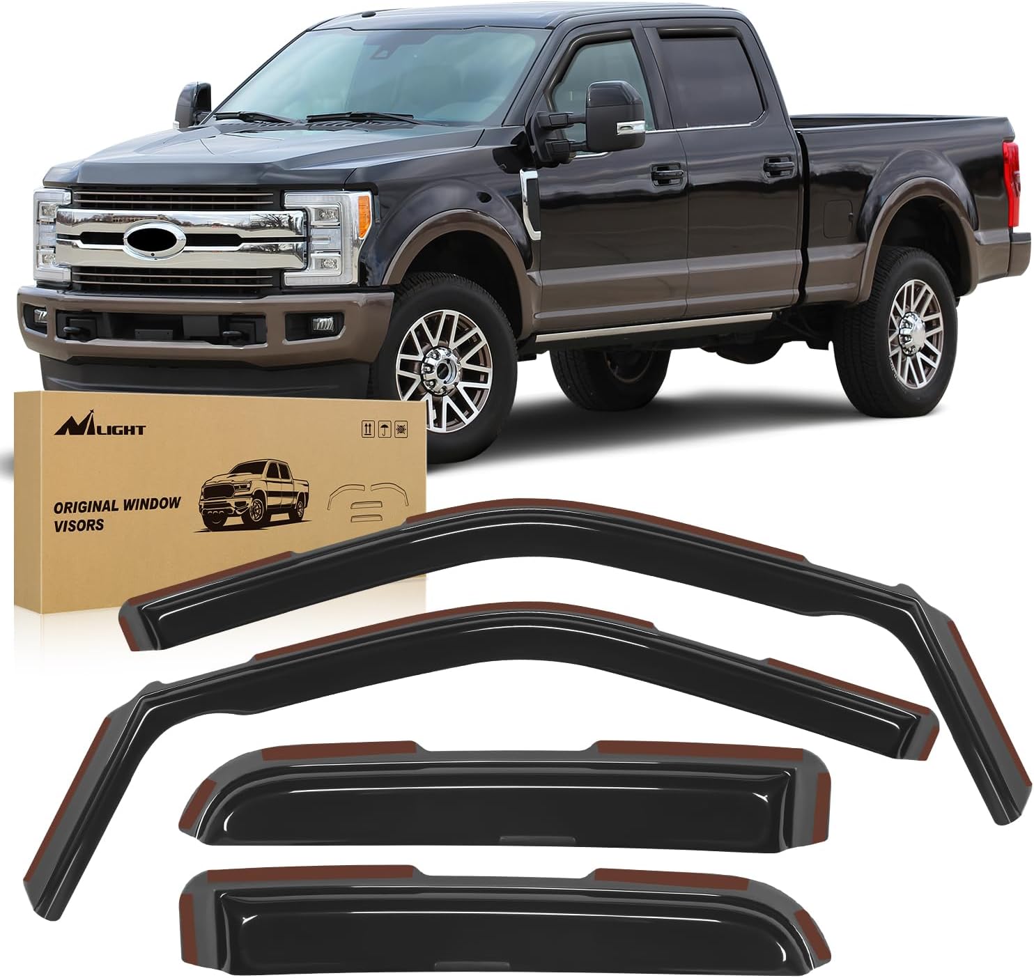 Amazon.com: Rough Country Side Window Rain Guards for Ford F-150 (2015 ...