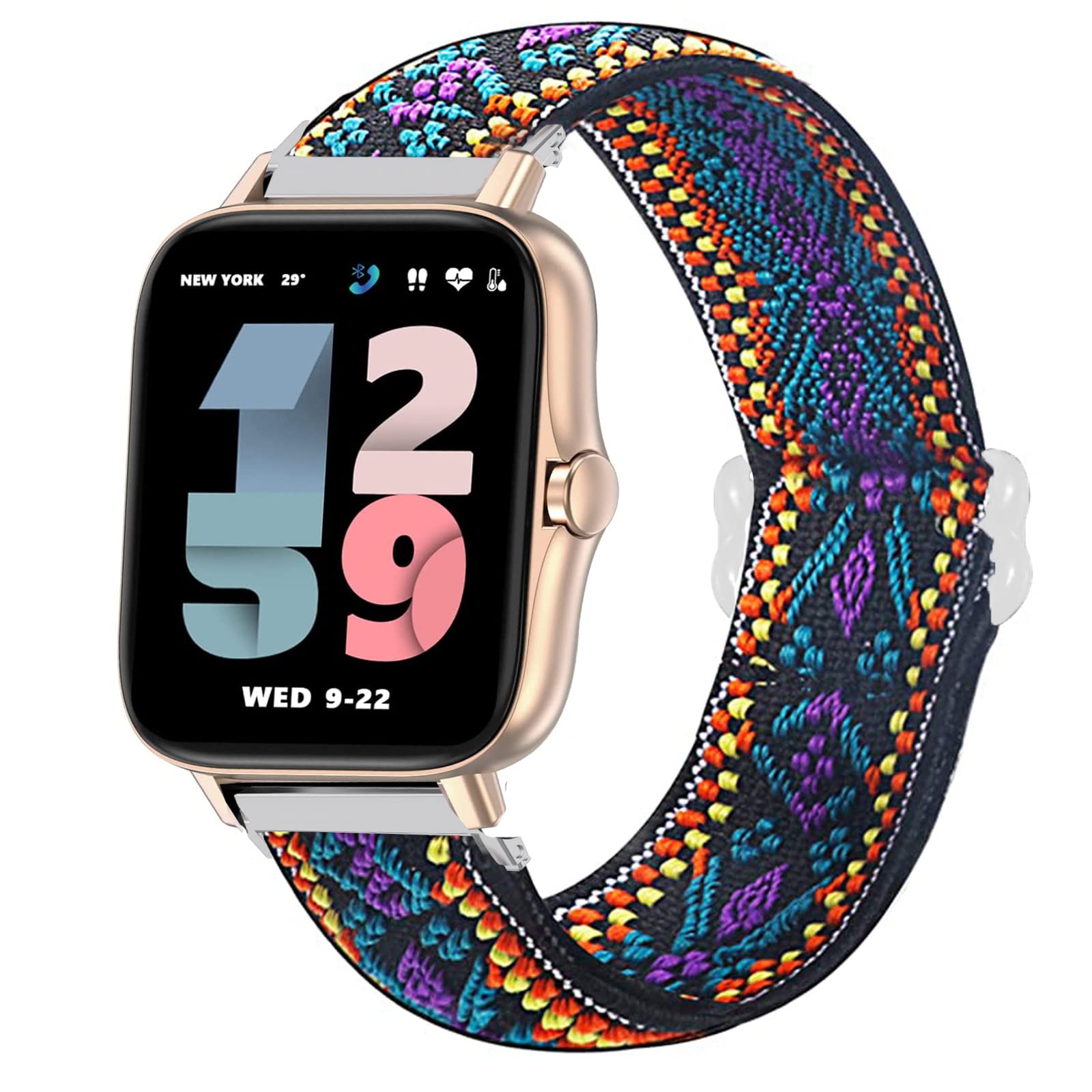 Compatible for ANDFZ Smartwatch Band, Stretch Elastics Nylon Adjustable Replacement Strap Compatible for ANDFZ T42 1.72/KASEEMI T42 Smartwatch/OUFUNI 1.7 T42 Smartwatch