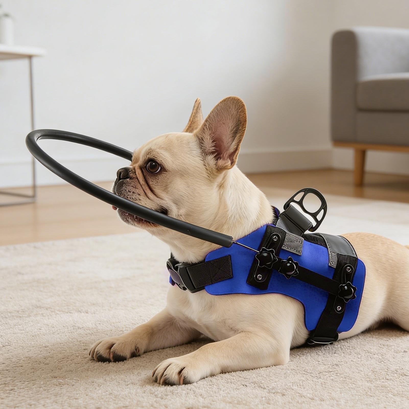 Führgeschirr für blinde Hunde Reflektierendes Orientierungsgeschirr für | Verstellbares Navigationsgeschirr für Haustiere für Spaziergänge, Reisen, Training, Wohnung und Wander
