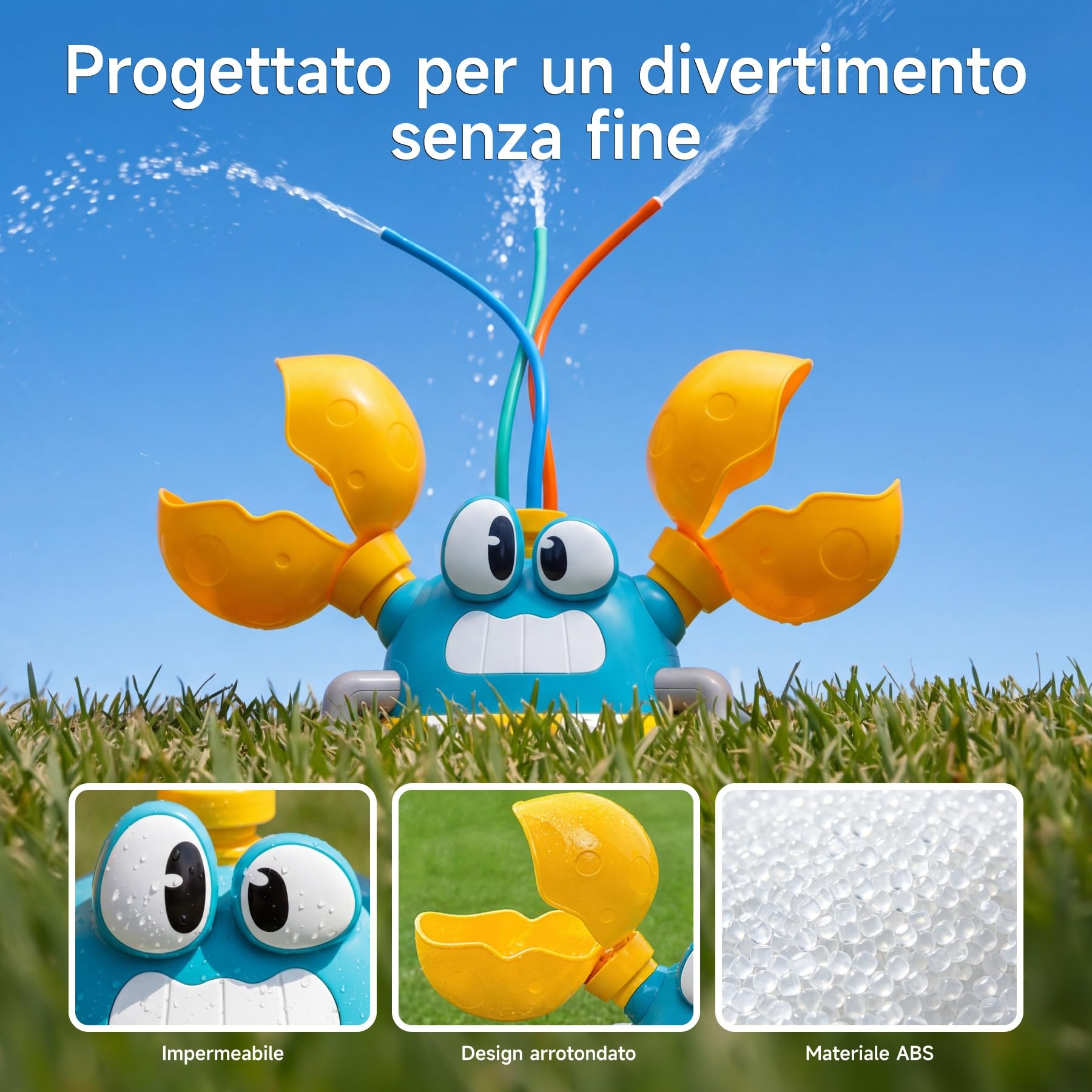 Giochi d'Acqua per Bambini con Cornhole e 3 Getti | Tre modalità di spruzzo, pinze mobili per cornhole, divertimento attivo e coordinazione