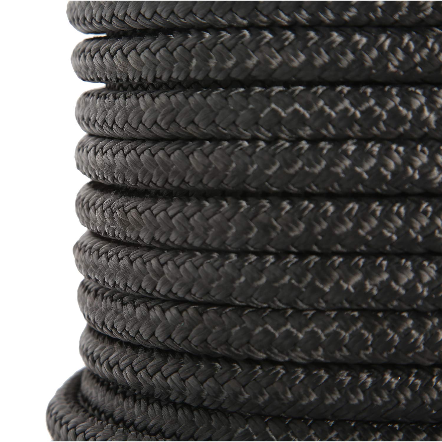 NovelBee - Cuerda de anclaje de nailon trenzado doble de 1/2 pulgada x 250 pies con dedal de acero inoxidable y portabrocas de plástico