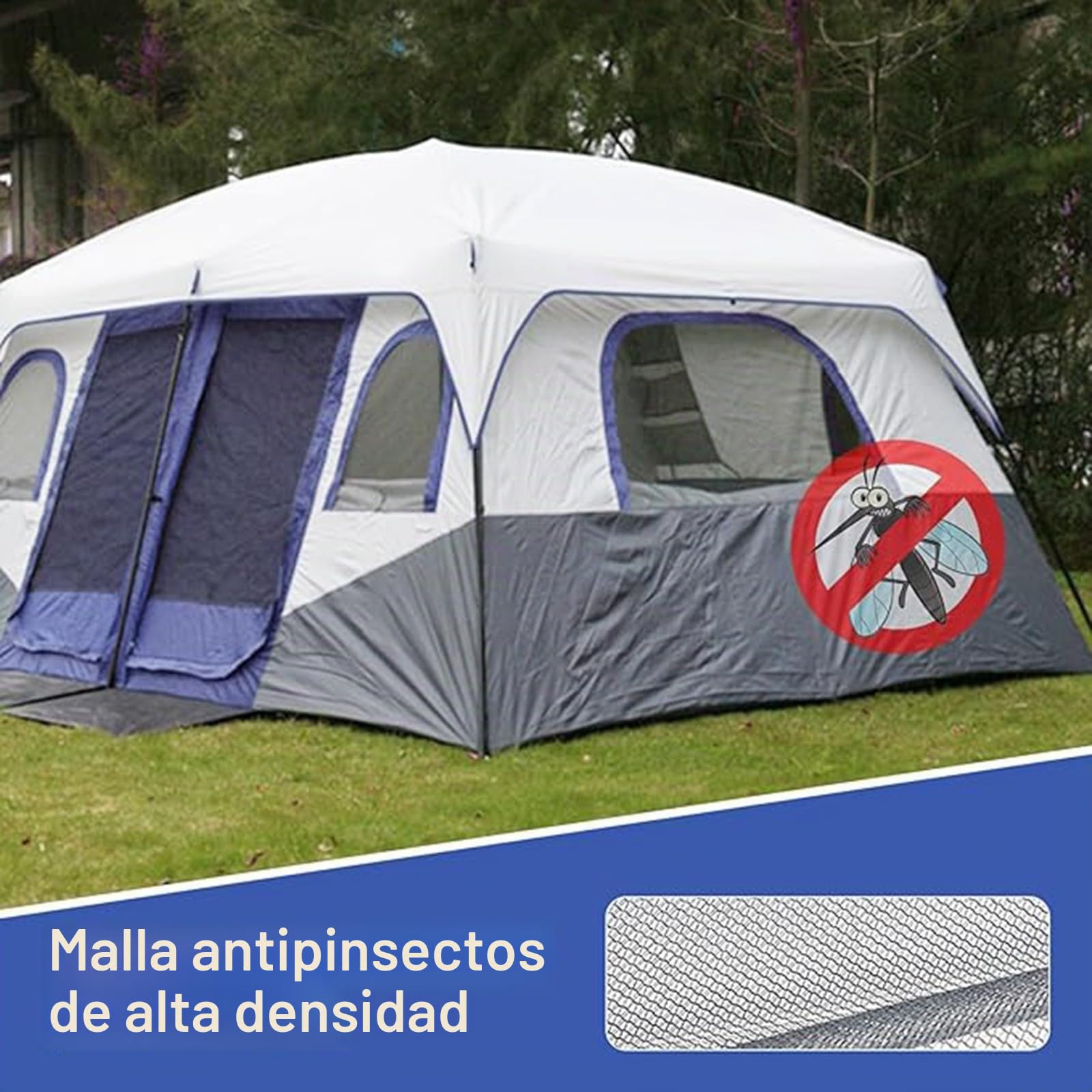 Tienda campaña Tienda Festival Tienda campaña Grande Impermeable a Prueba de Viento Tienda campaña para 8-12 Personas, Tienda campaña al Aire Libre Doble Capa para Acampar Familiar
