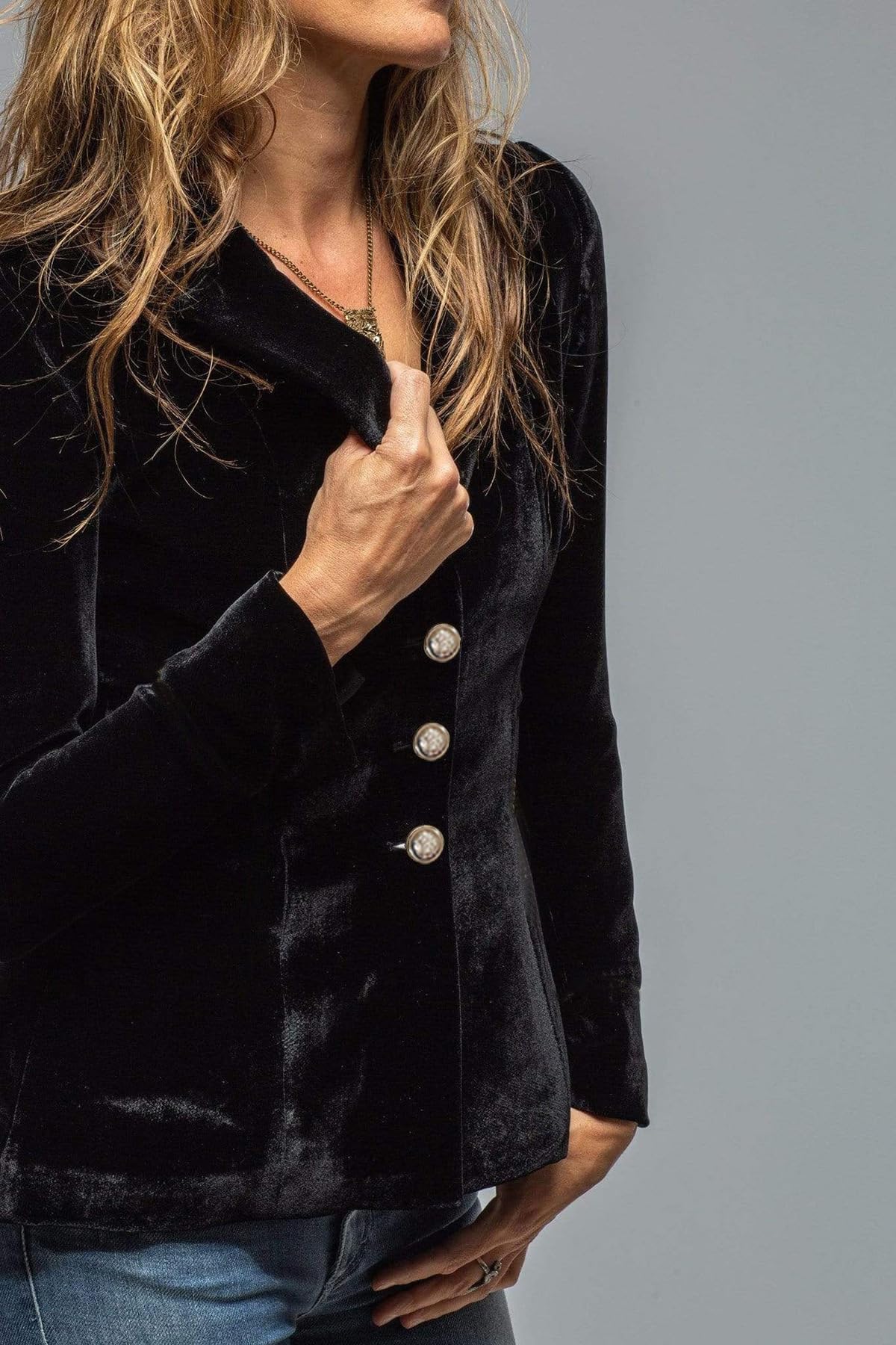 Blazer pour Femme - Veste Blazer Vintage en Velours pour Femme Couleur Unie Revers Crantés Simple Boutonnage Élégant Ourlet Plissé Manteau Habillé Coupe Cintrée pour Le Travail Ou Le Bureau