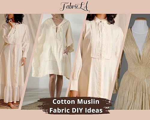 Miniatura 4 de FabricLA The Yard - Tela de muselina de algodón  100% tela de algodón  62 pulgadas de ancho tela de muselina sin blanquear  Material de tela de