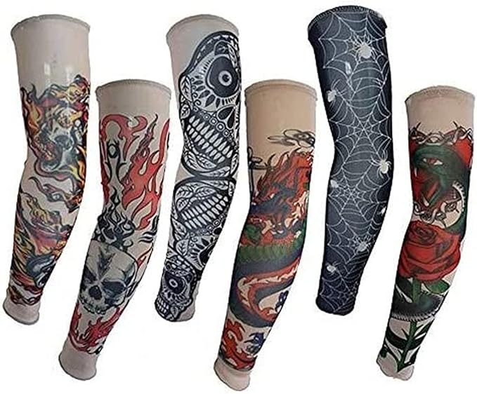 Amazon Co Jp Shina 6本セット ボディーアートアームカバー タトゥースリーブ タトゥーアームカバー 入れ墨アームカバー ガッコいい 個性がある 運動風 日焼け止め 汗吸収 アウトドアスポーツ パーティー バー ステージパフォーマンス スポーツ アウトドア