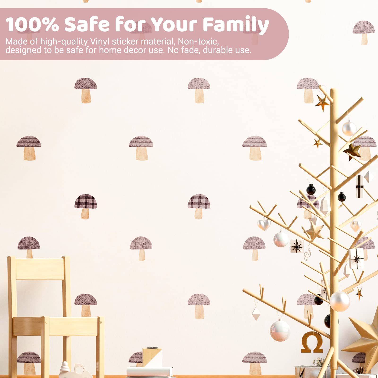 Snapklik.com : Mushroom Room Decor Retro Purple Mushroom Wall Decals ...