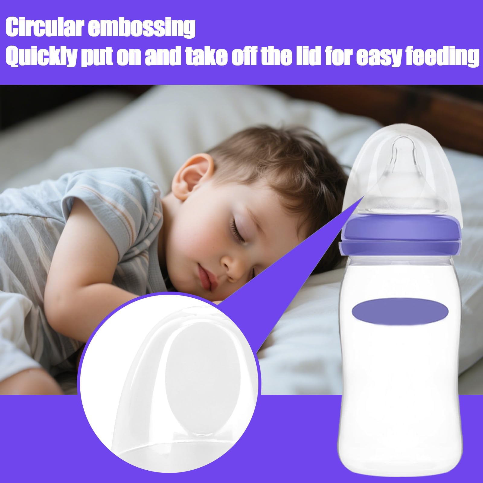 Gosknor 6pcs Baby Bottle Caps Compatible with Lansinoh Bottles, Soft & Safe Baby Bottle Lids Replacement, Transparent - Image 4